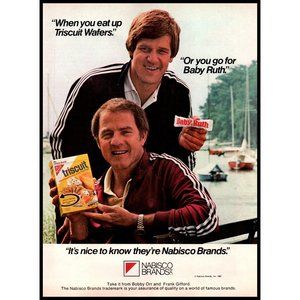 1982 Nabisco Foods Baby Ruth Triscuit Vintage Print Ad Bobby Orr Wall Art Photo